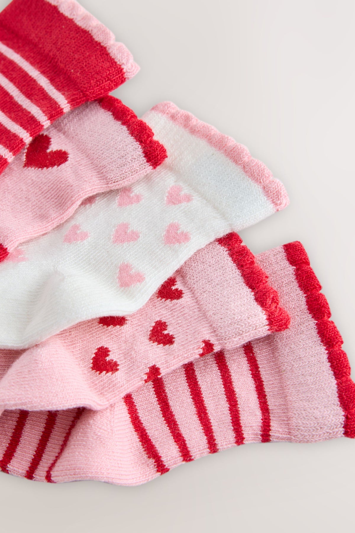 SOCK 5 ROȘU PINK HEAR - Multi, Nou-Născut, Prima Mărime - 1-2 ani, NEXT - imagine 8