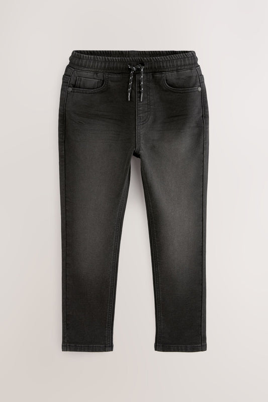 Jeans regular fit cu stretch și talie elastică – negri, băieți, 3 ani - 16 ani, NEXT
