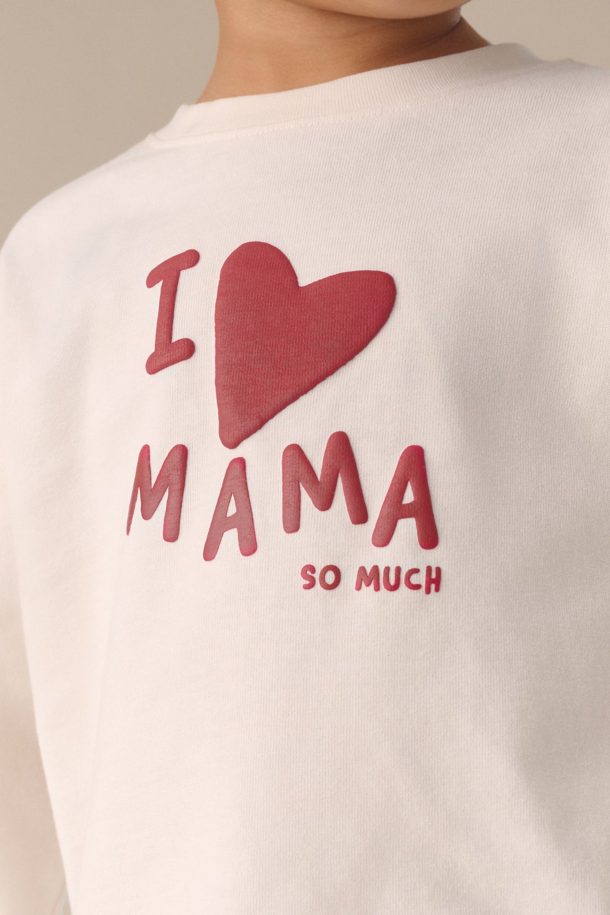 Bluză cu mânecă lungă și mesajul Mama – alb ecru, fete, 3-6 luni - 5-6 ani, NEXT - imagine 3