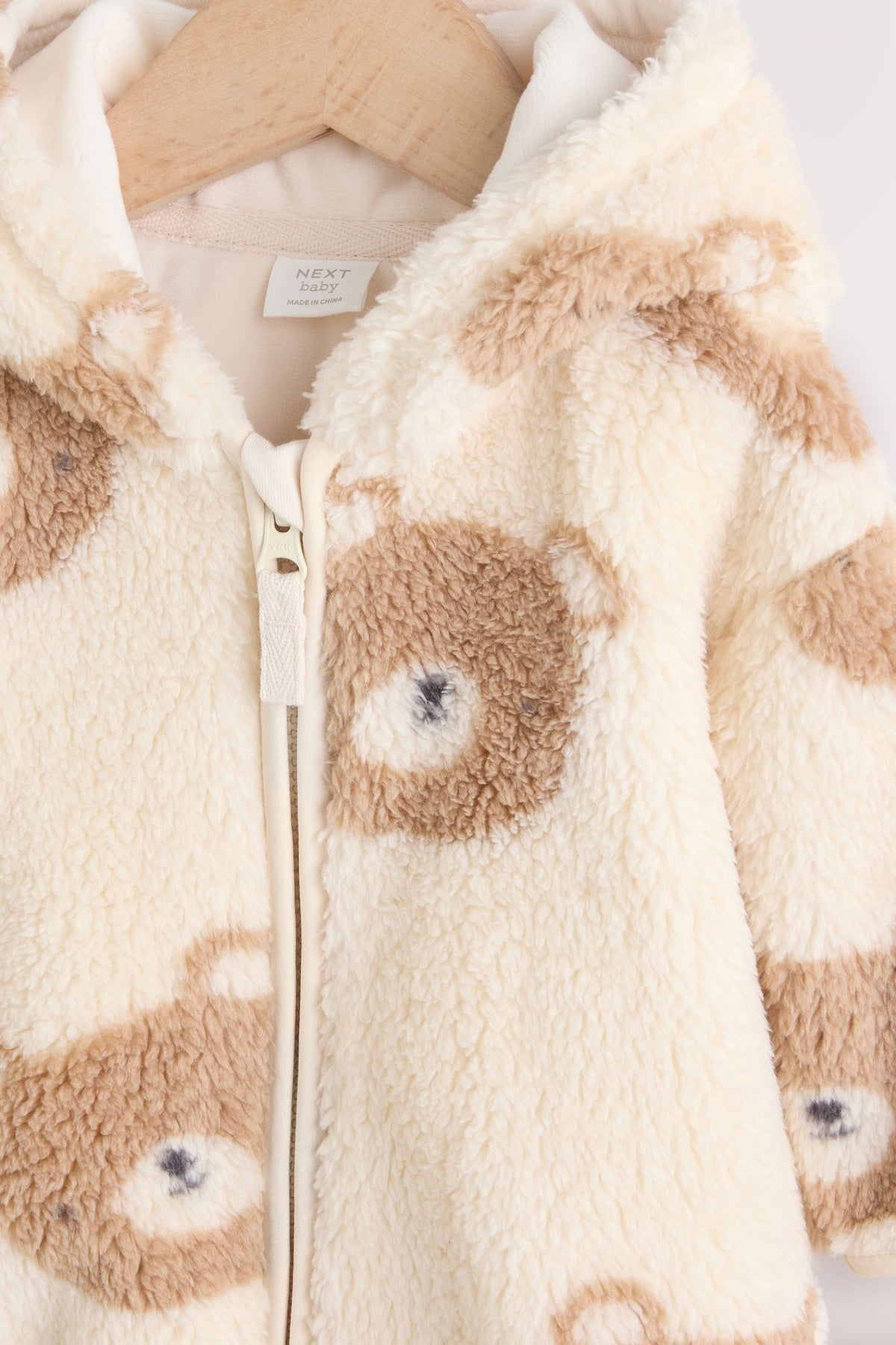 Jachetă cu fermoar din fleece, cu urs – natural, bebeluși, NEXT - imagine 6