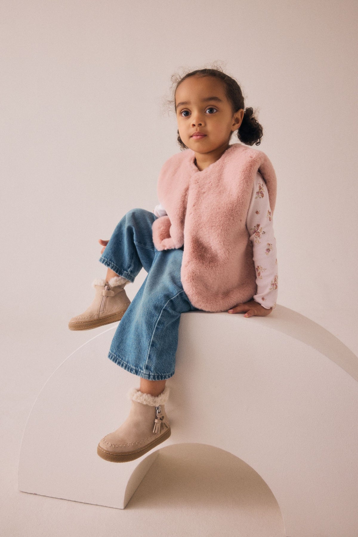 Vestă din faux fur – roz, fete, 3-6 luni - 6-7 ani, NEXT