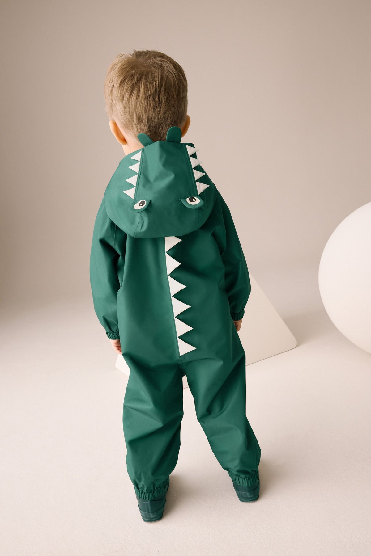 Combinezon waterproof Pumpkin Puddlesuit, căptușit cu fleece, cu crocodil – verde, băieți, 3-6 luni - 6-7 ani, NEXT