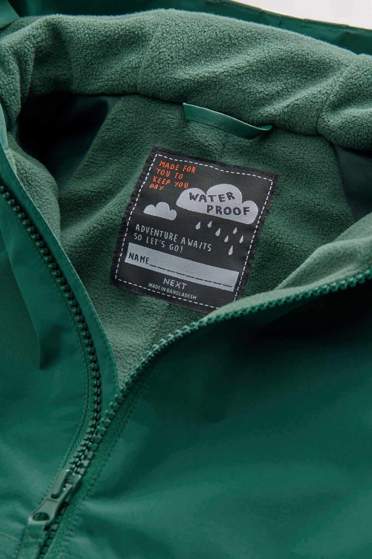 Combinezon waterproof Pumpkin Puddlesuit, căptușit cu fleece, cu crocodil – verde, băieți, 3-6 luni - 6-7 ani, NEXT