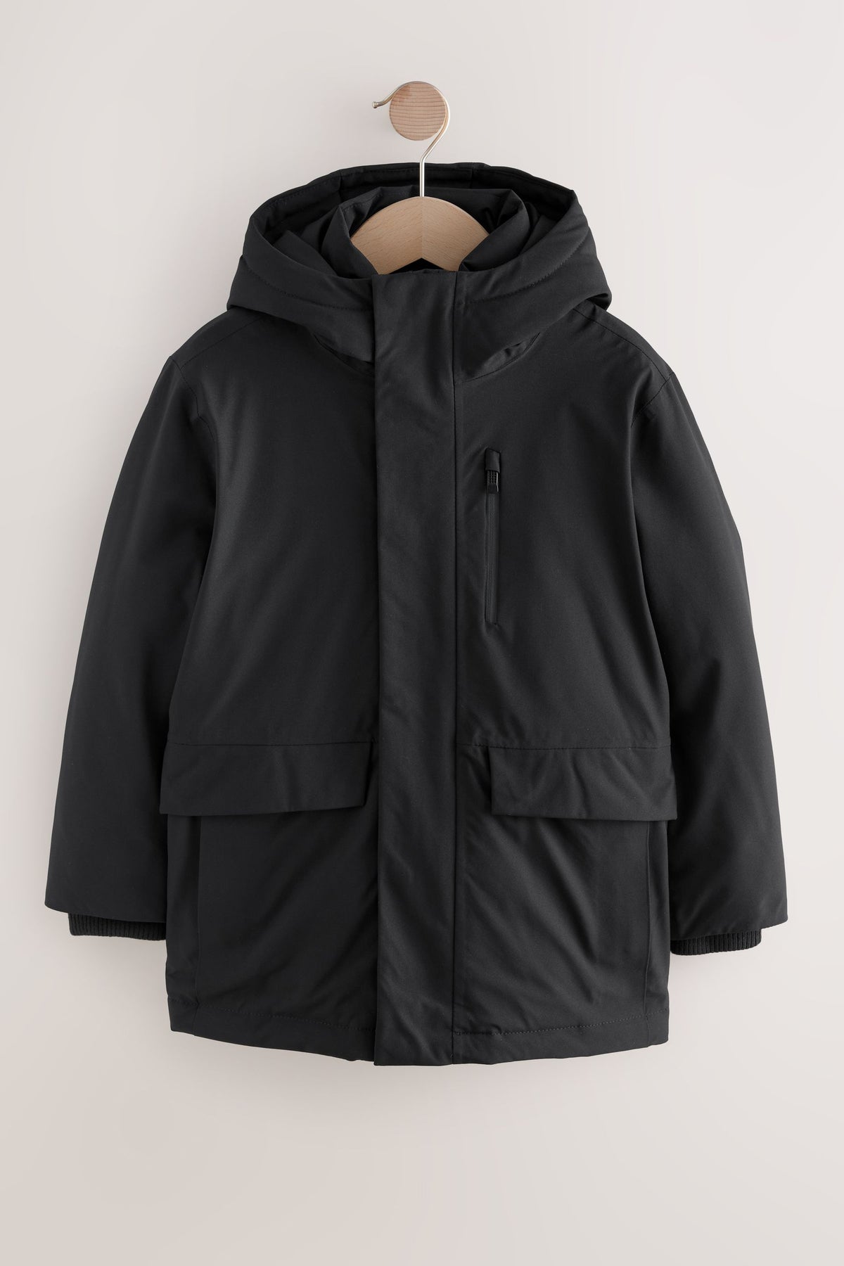 Parka impermeabilă – negru, băieți, 3 ani - 17 ani, NEXT - imagine 2