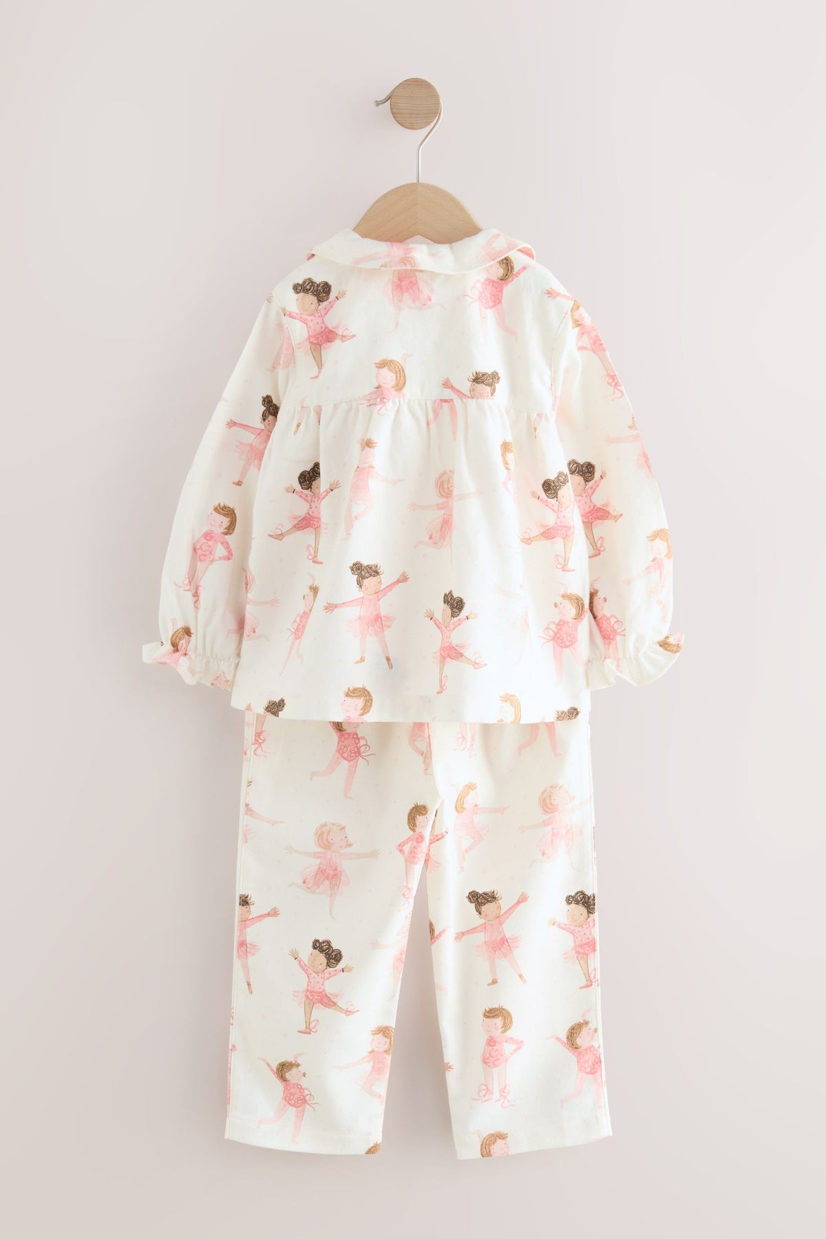 Pijama țesută Ballerina cu nasturi – ecru/roz, fete, 9-12 luni - 9-10 ani, NEXT - imagine 5