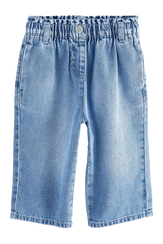 Blugi cu croială largă – albastru denim, fete, 3-6 luni - 5-6 ani, NEXT
