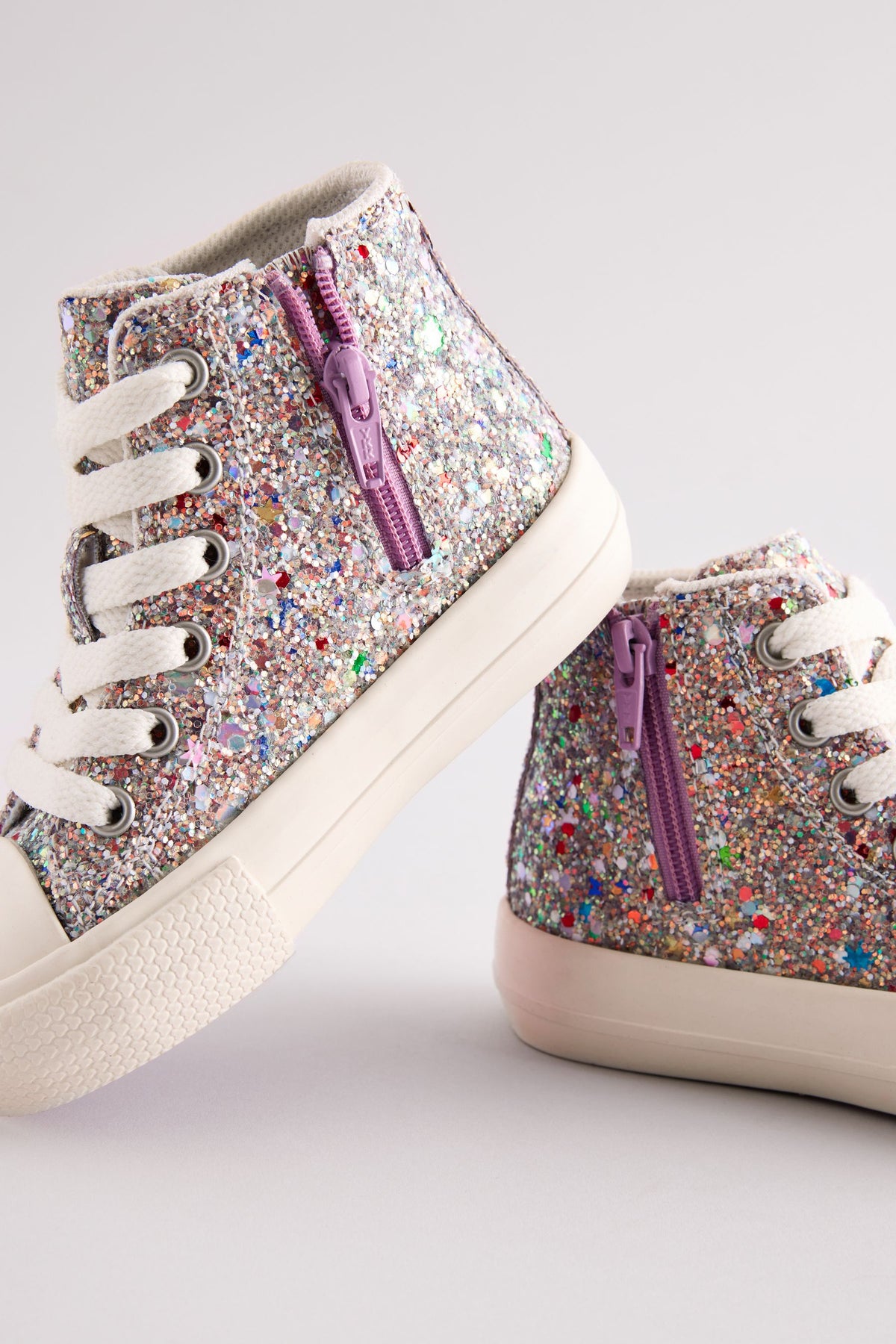 Tenoși înalți cu sclipici, calapod standard (F) – multicolor, fete, 19 EU - 30.5 EU, NEXT - imagine 3