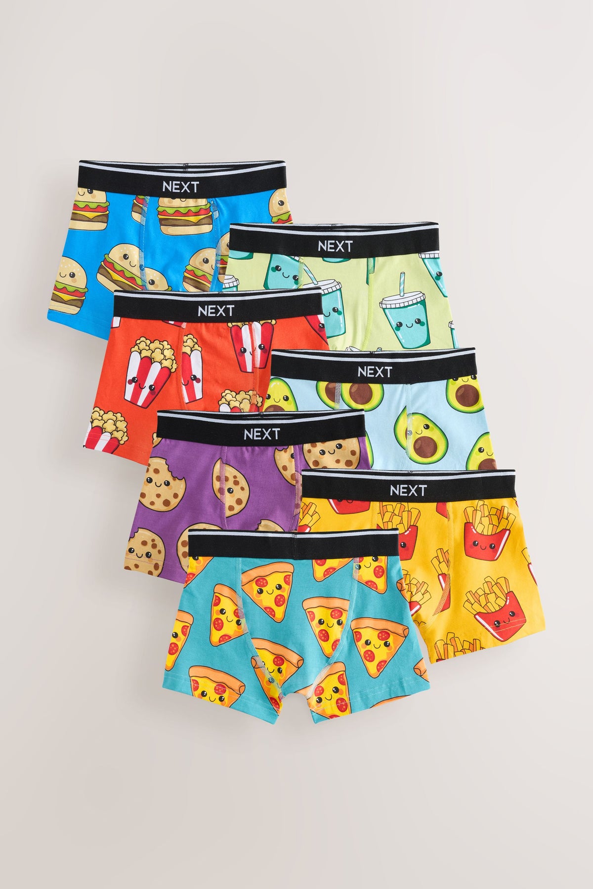 Set 7 boxeri cu imprimeu cu mâncare – multicolor, băieți, 2-3 ani - 15-16 ani, NEXT