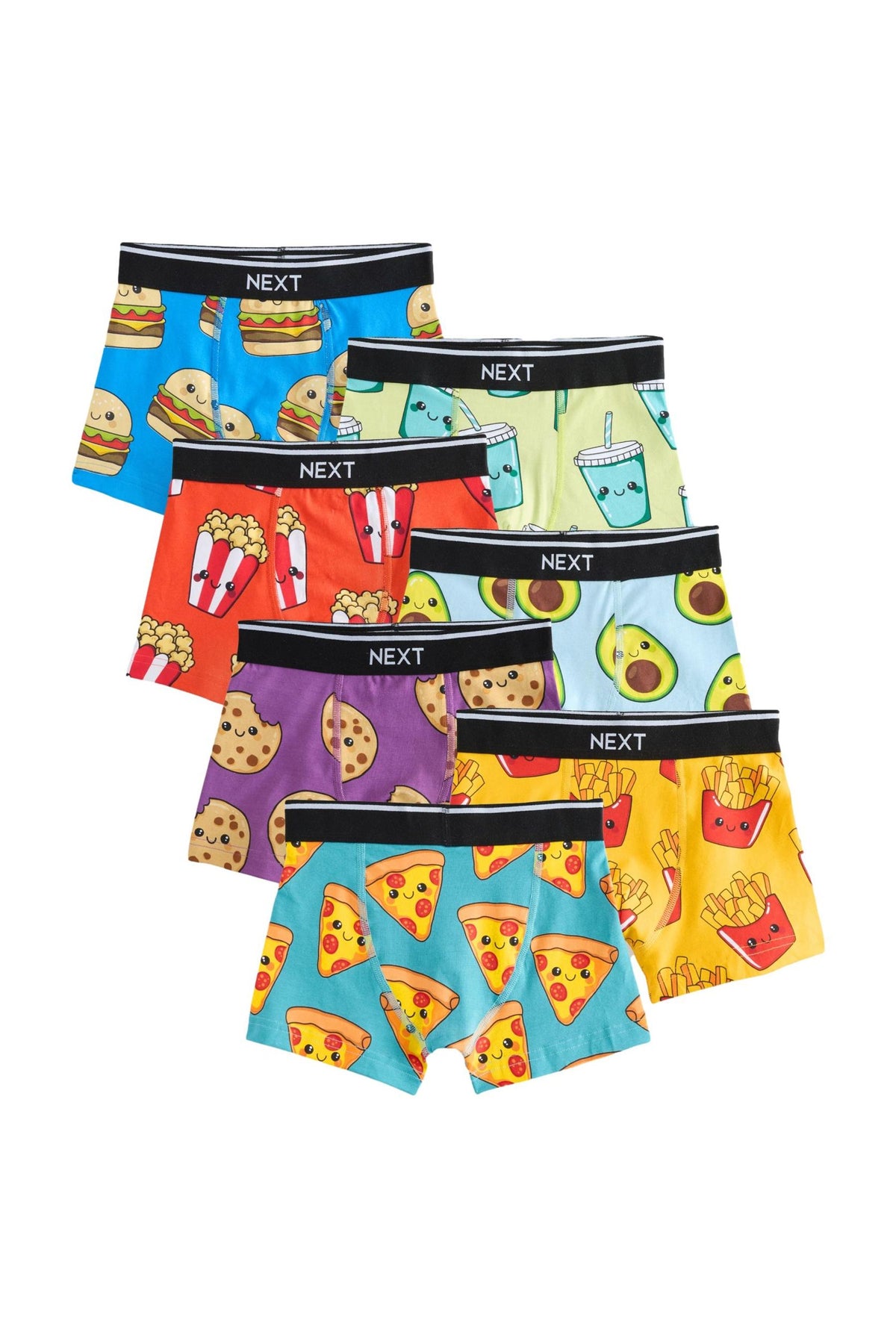 Set 7 boxeri cu imprimeu cu mâncare – multicolor, băieți, 2-3 ani - 15-16 ani, NEXT