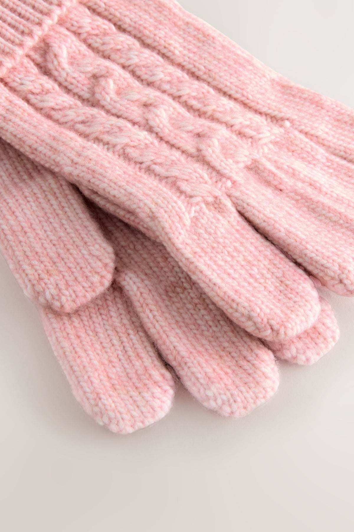 Set cu căciulă cable knit, fular și mănuși – roz, fete, 3-4 ani - 14-16 ani, NEXT - imagine 9