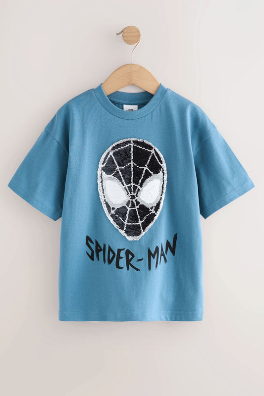Tricou Spider-Man cu paiete reversibile – albastru, băieți, 3 ani - 16 ani, NEXT