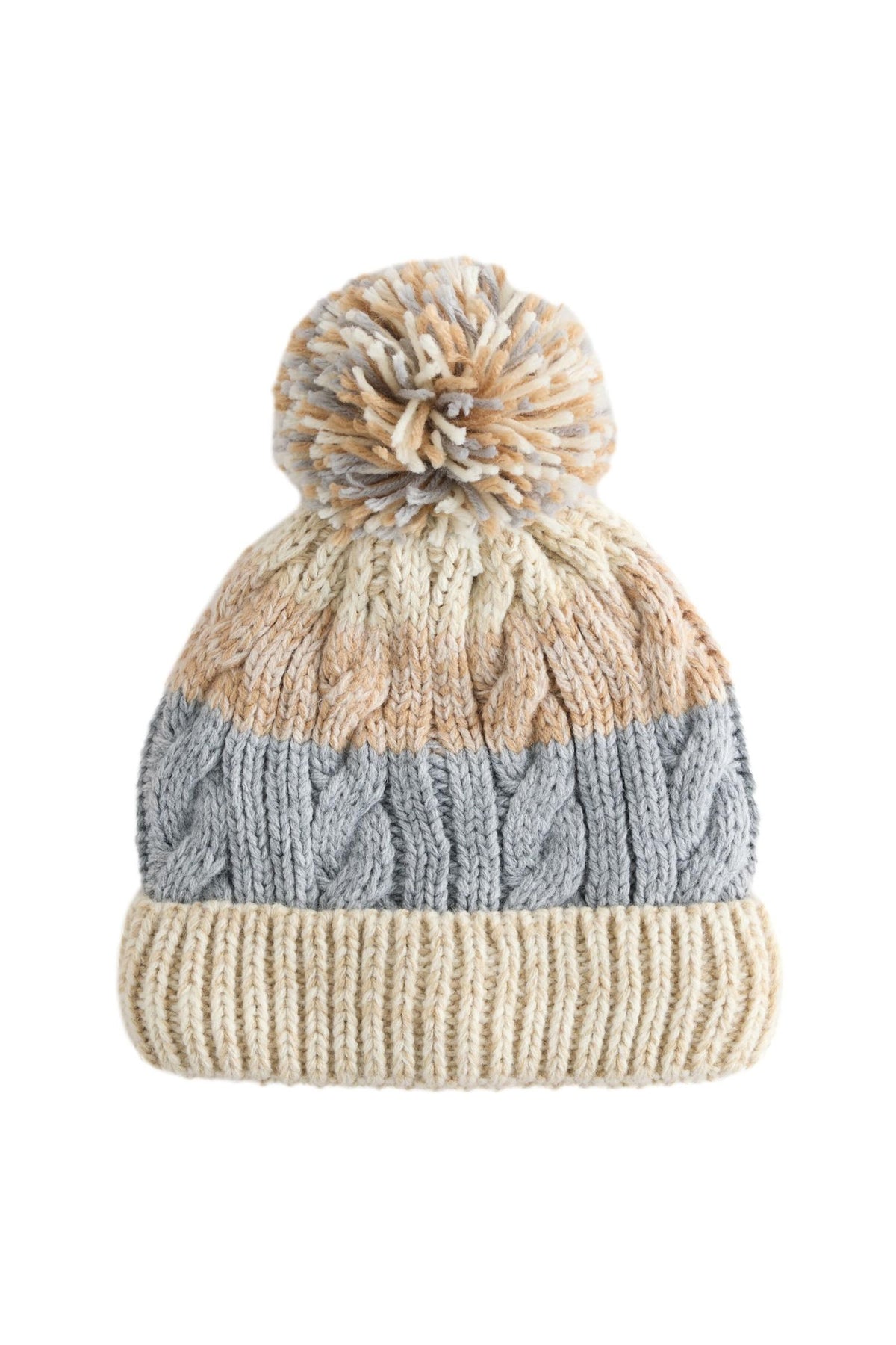 Căciulă tricotată cu pompon în dungi - Bej, Băieți, 1-2 ani - 14-16 ani, NEXT - imagine 6