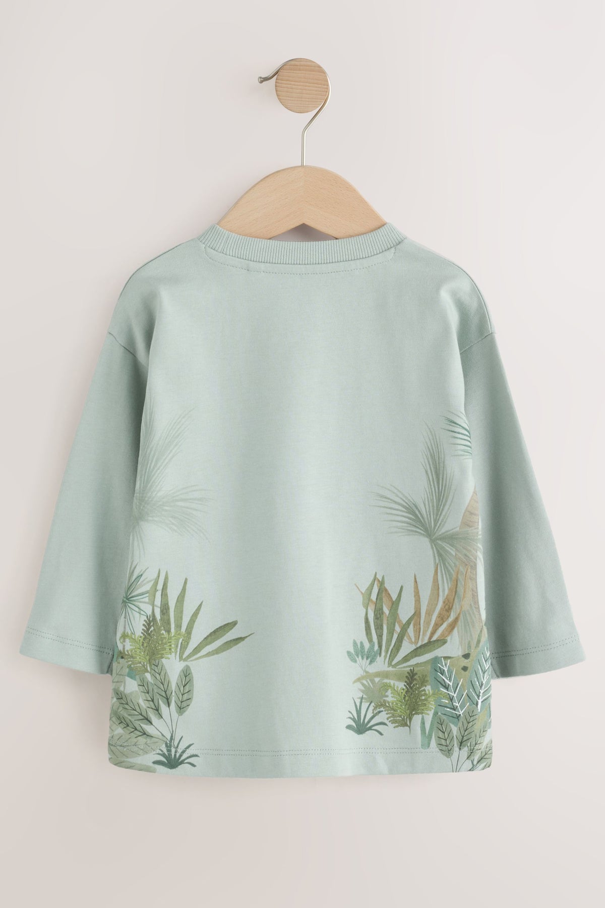 Tricou cu mânecă lungă cu imprimeu dinozaur în acuarelă verde deschis - Verde deschis, Băieți, 3-6 luni - 6-7 ani, NEXT - imagine 2