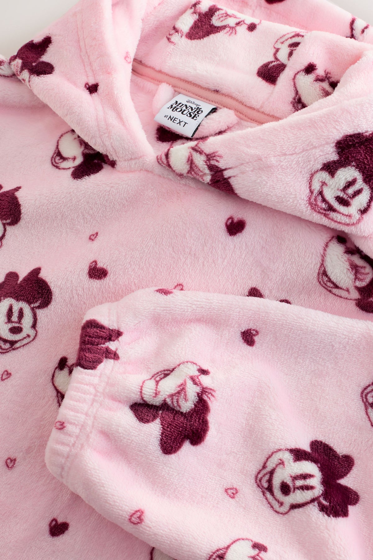 Pătură din fleece cu glugă Minnie Mouse – roz/roșu, fete, 3-4 ani - 14-16 ani, NEXT - imagine 3
