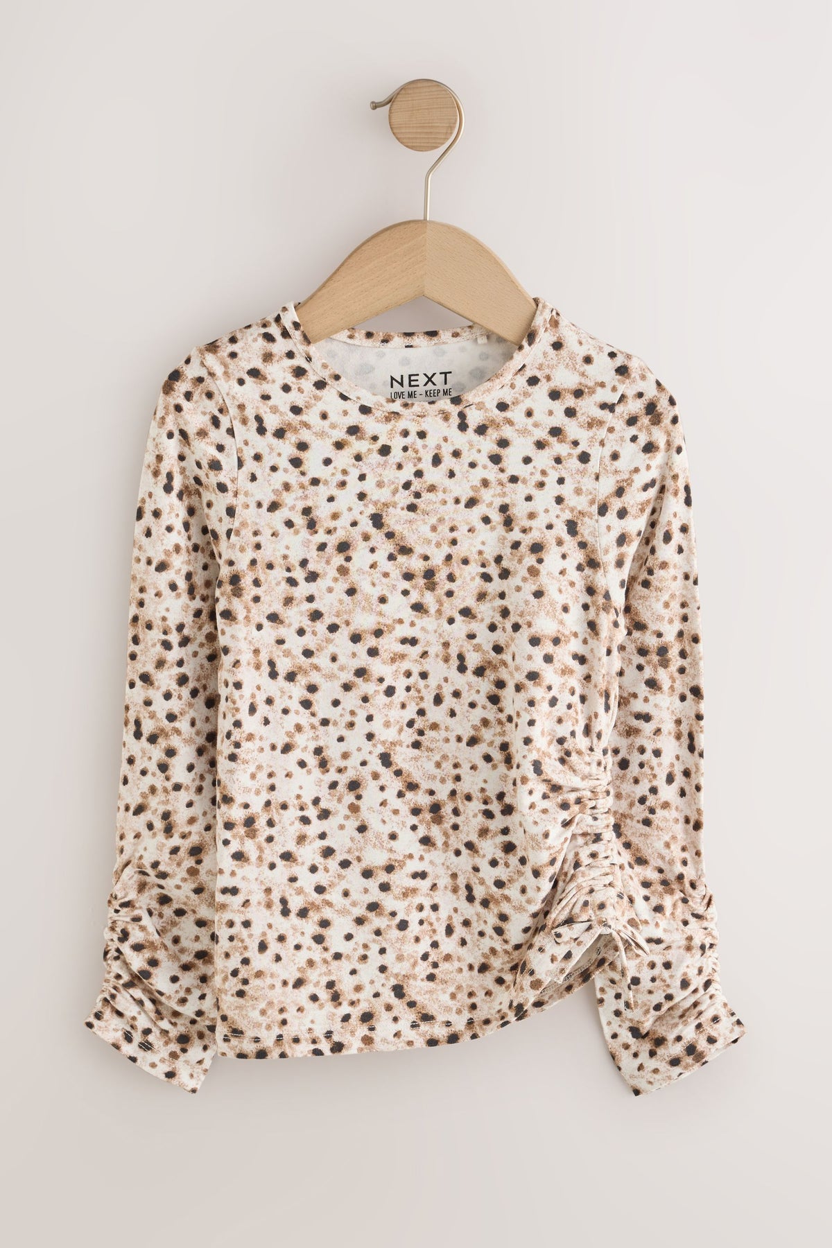 Brown Long Sleeve Ruched Top - Brown, Girls, 3 Yrs - 16 Yrs, NEXT