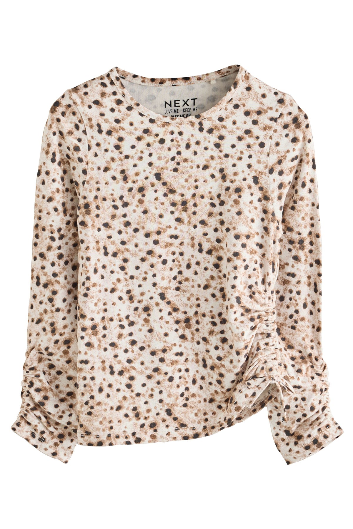 Brown Long Sleeve Ruched Top - Brown, Girls, 3 Yrs - 16 Yrs, NEXT - imagine 9