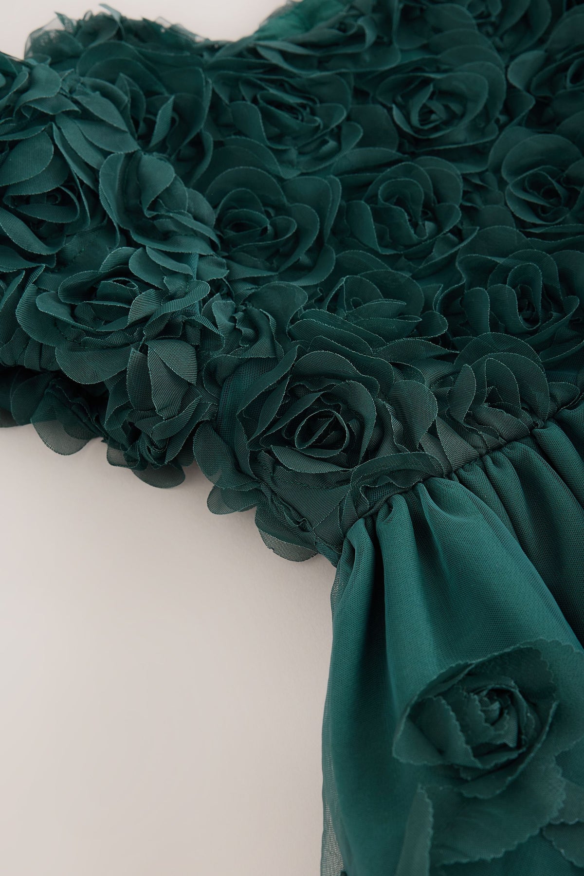 Rochie de ocazie cu flori 3D – verde, fete, 3-6 luni - 7-8 ani, NEXT - imagine 3