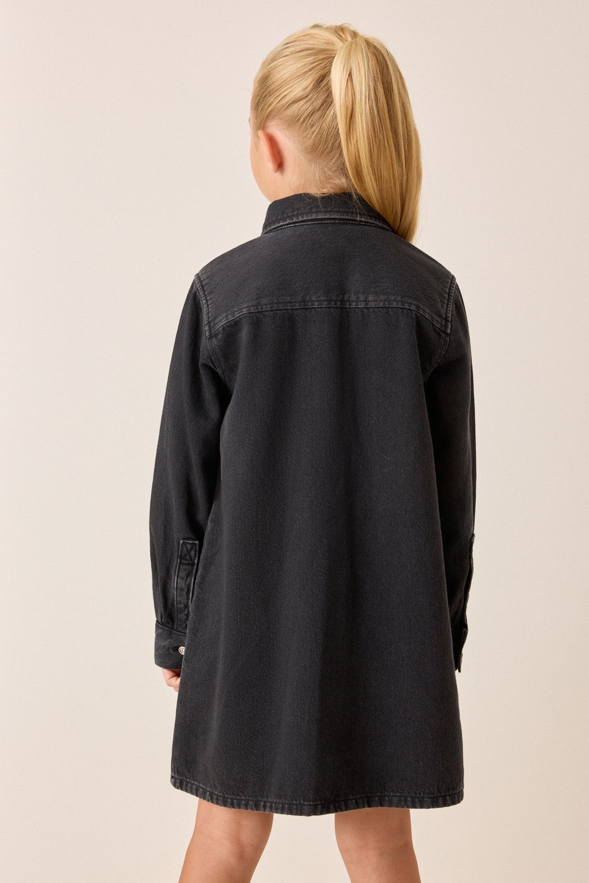 Rochie Camasa Denim Neagră - Negru, Fete, 3 ani - 16 ani, NEXT - imagine 2
