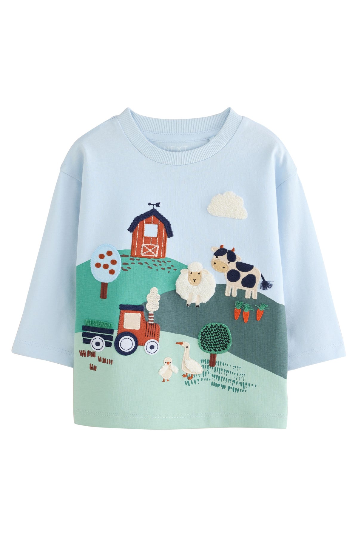 Tricou cu mânecă lungă Appliqué Peisaj Ferma Albastru - Albastru, Băieți, 3-6 luni - 6-7 ani, NEXT - imagine 9