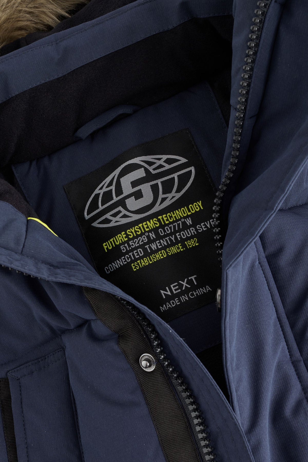 Parka groasă rezistentă la ploaie, cu margine din blană artificială – bleumarin, băieți, 3 ani - 16 ani, NEXT - imagine 2
