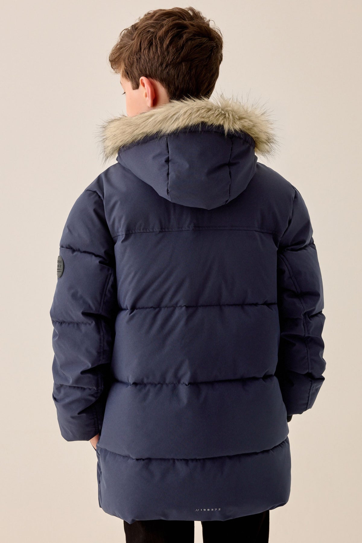 Parka groasă rezistentă la ploaie, cu margine din blană artificială – bleumarin, băieți, 3 ani - 16 ani, NEXT - imagine 10