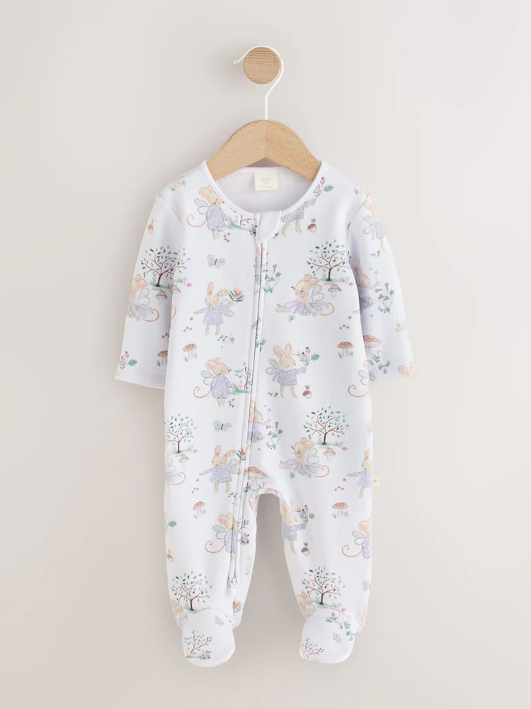 Salopetă de dormit pentru bebeluși căptușită cu fleece, cu șoricei zâne și fermoar dublu sens – multicolor, bebeluși, nou-născut - 2-3 ani, NEXT - imagine 3