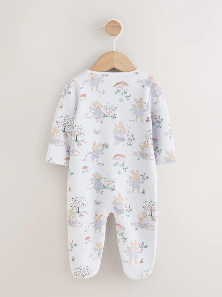 Salopetă de dormit pentru bebeluși căptușită cu fleece, cu șoricei zâne și fermoar dublu sens – multicolor, bebeluși, nou-născut - 2-3 ani, NEXT - imagine 4