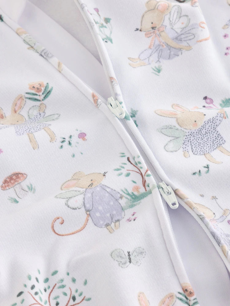 Salopetă de dormit pentru bebeluși căptușită cu fleece, cu șoricei zâne și fermoar dublu sens – multicolor, bebeluși, nou-născut - 2-3 ani, NEXT - imagine 5