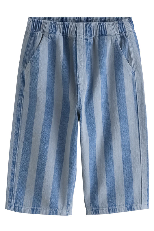 Pantaloni largi în dungi, cu talie elastică – albaștri, băieți, 3-6 luni - 5-6 ani, NEXT