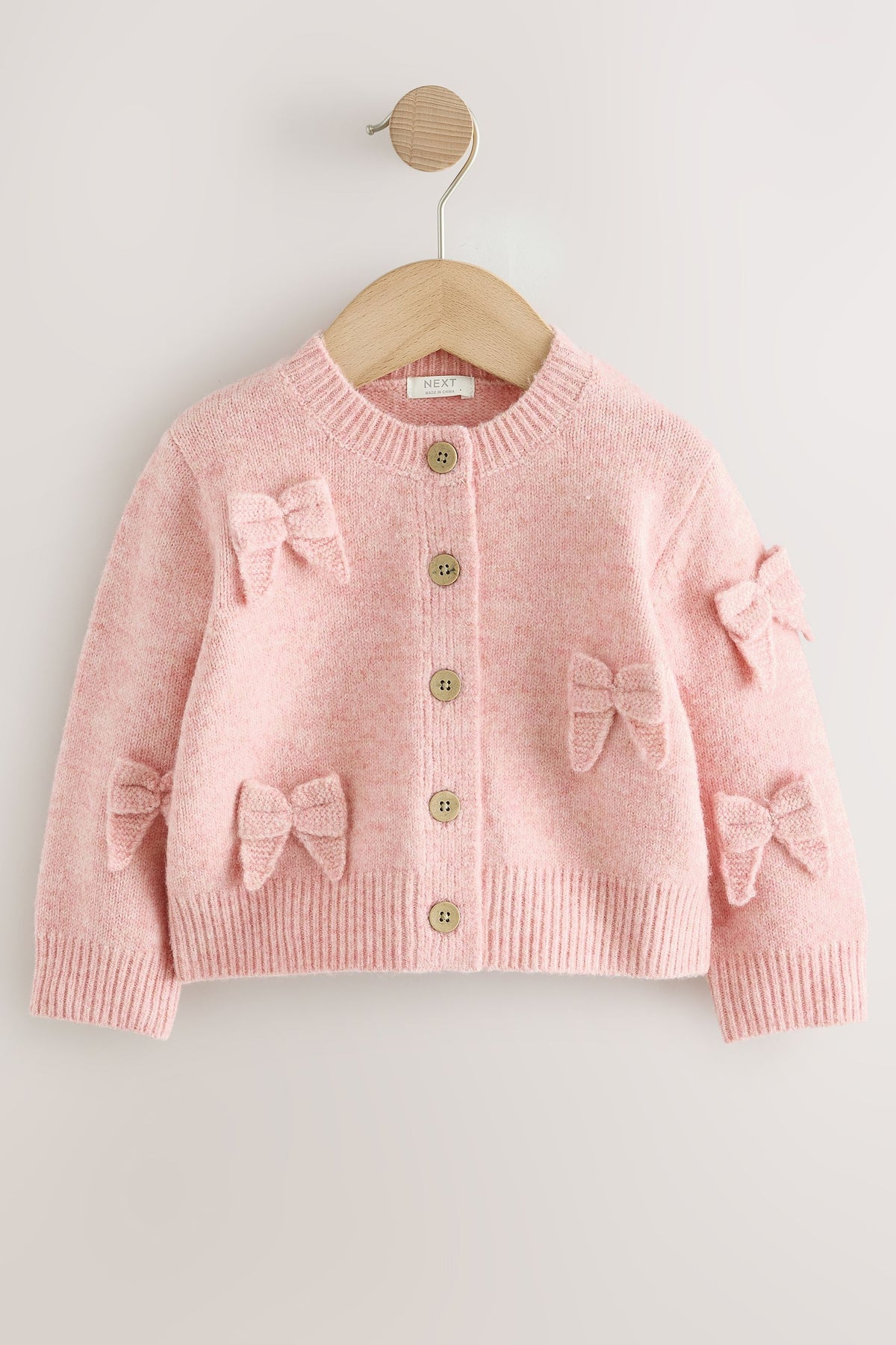 Cardigan cu funde brodate – roz, fete, 3-6 luni - 6-7 ani, NEXT - imagine 15