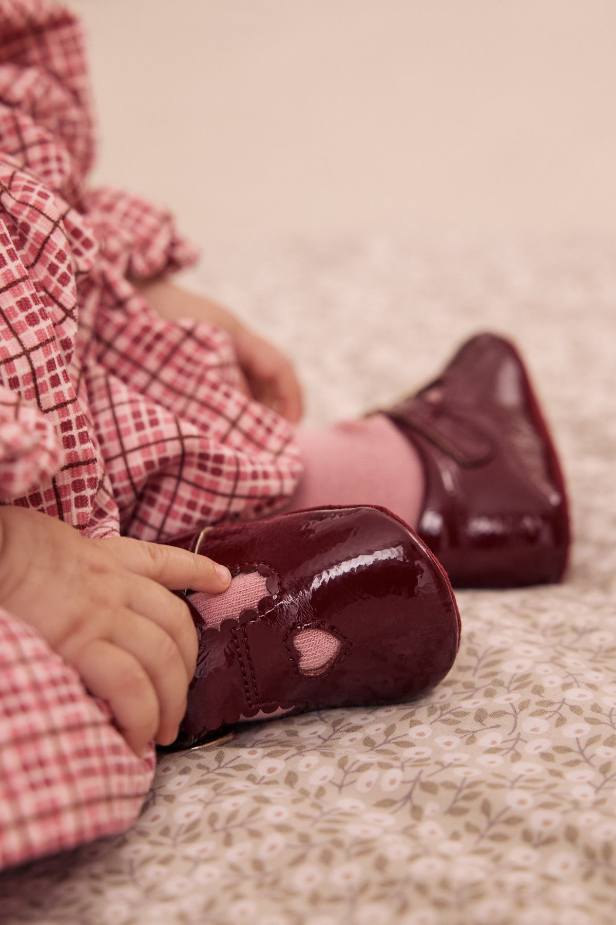 Burgundy Red Baby T-Bar Shoes - Red, Girls, 0-3 Mths - 12-18 Mths, NEXT - imagine 11