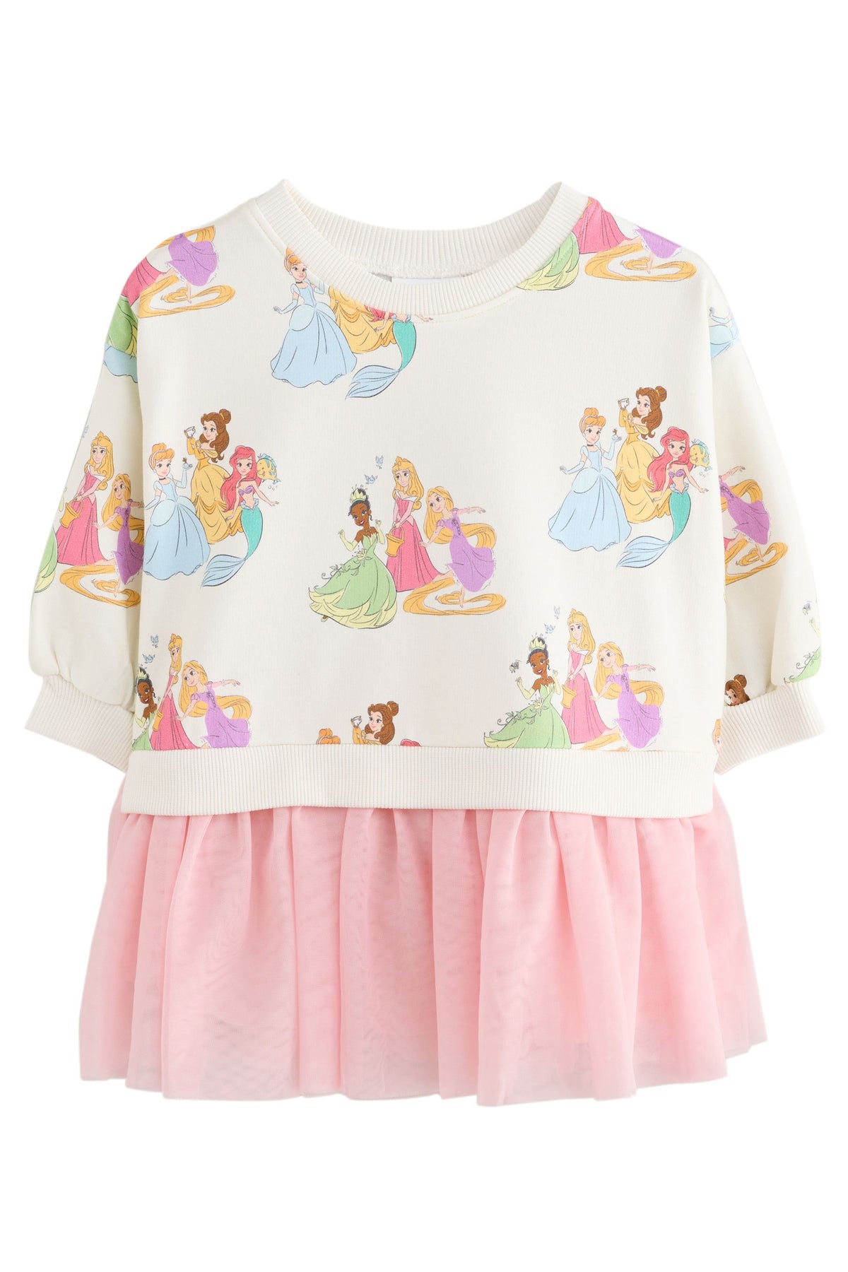 Rochie din plasă cu prințese Disney - roz, fete, 9-12 luni - 6-7 ani, NEXT - imagine 4