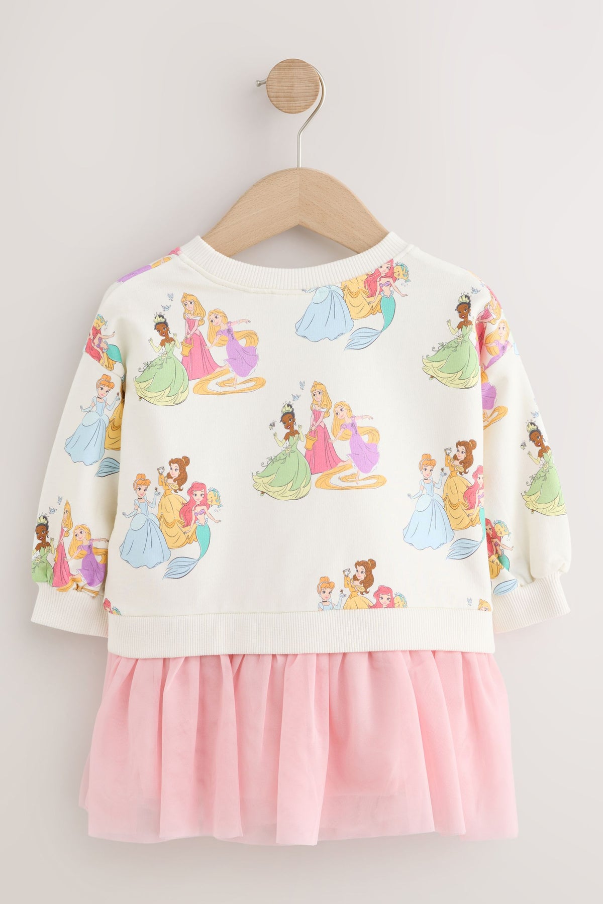Rochie din plasă cu prințese Disney - roz, fete, 9-12 luni - 6-7 ani, NEXT - imagine 5
