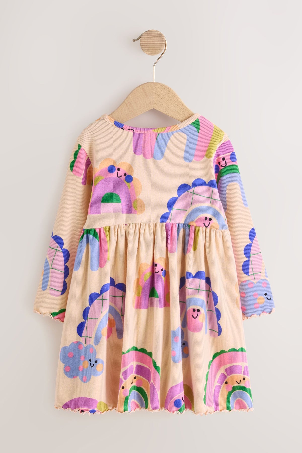 Knitted dress with long sleeves and rainbow print – multicolor, girls, 3-6 months - 5-6 years, NEXT - imagine 7