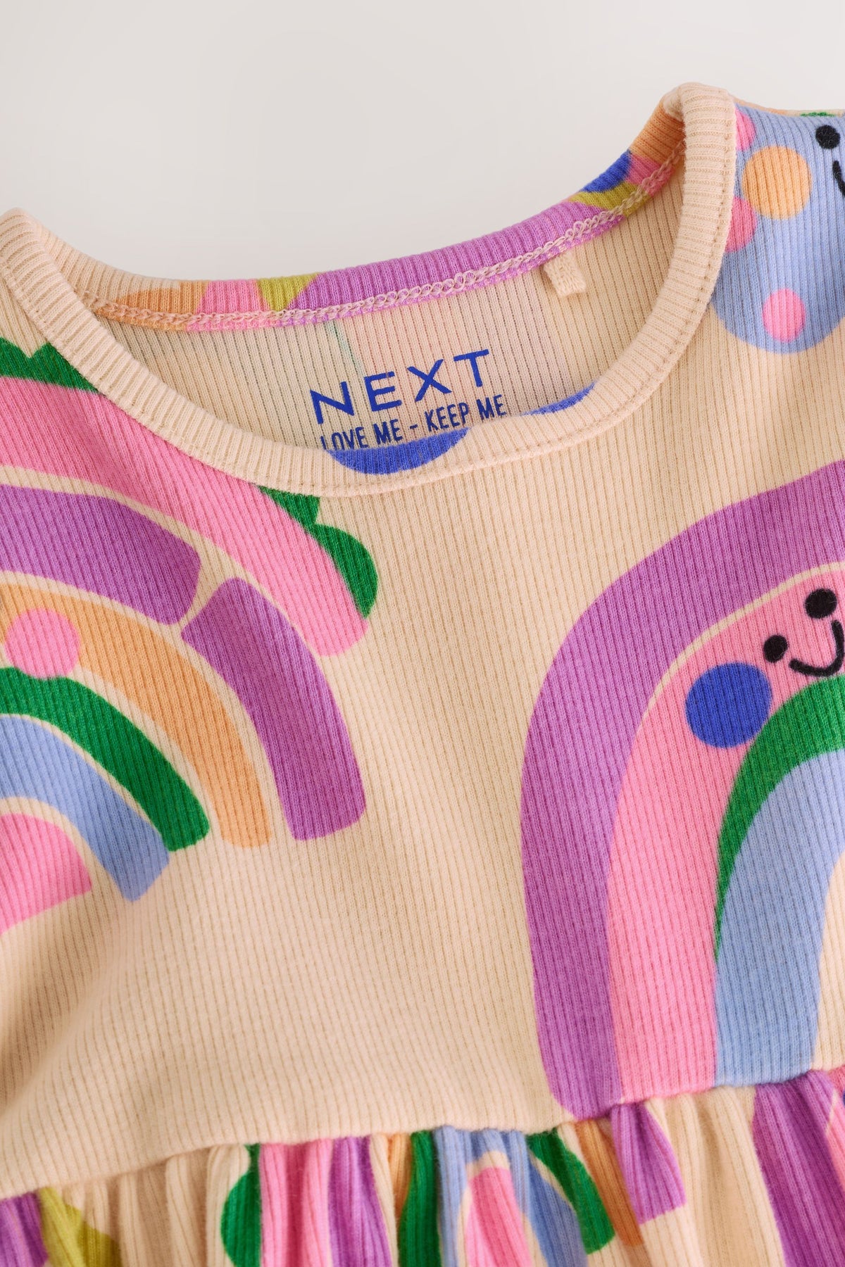 Knitted dress with long sleeves and rainbow print – multicolor, girls, 3-6 months - 5-6 years, NEXT - imagine 8