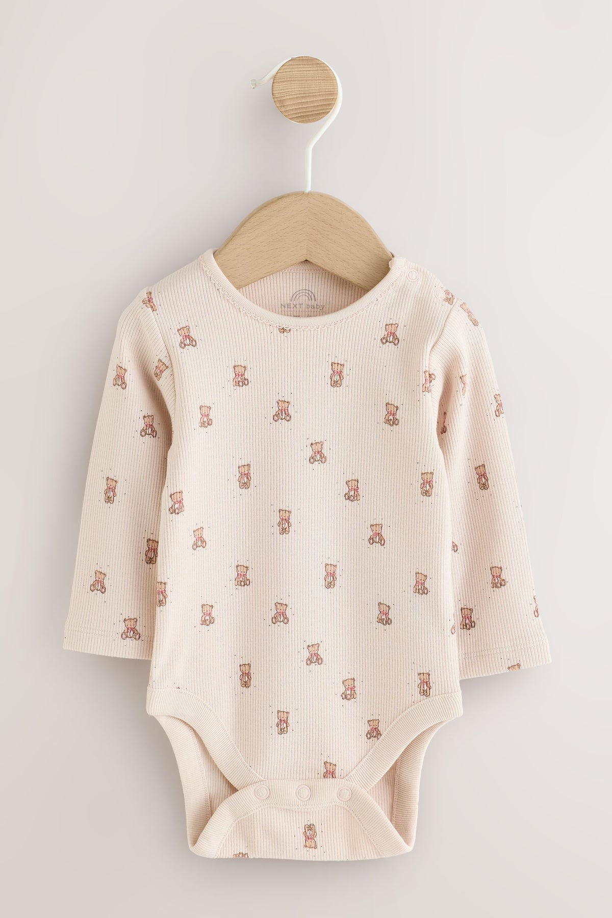 Pink Bear Cord Baby Long Sleeve Bodysuit, Romper And Tights 3 Piece Set - Pink, Newborn, First Size - 1.5-2 Yrs, NEXT - imagine 12
