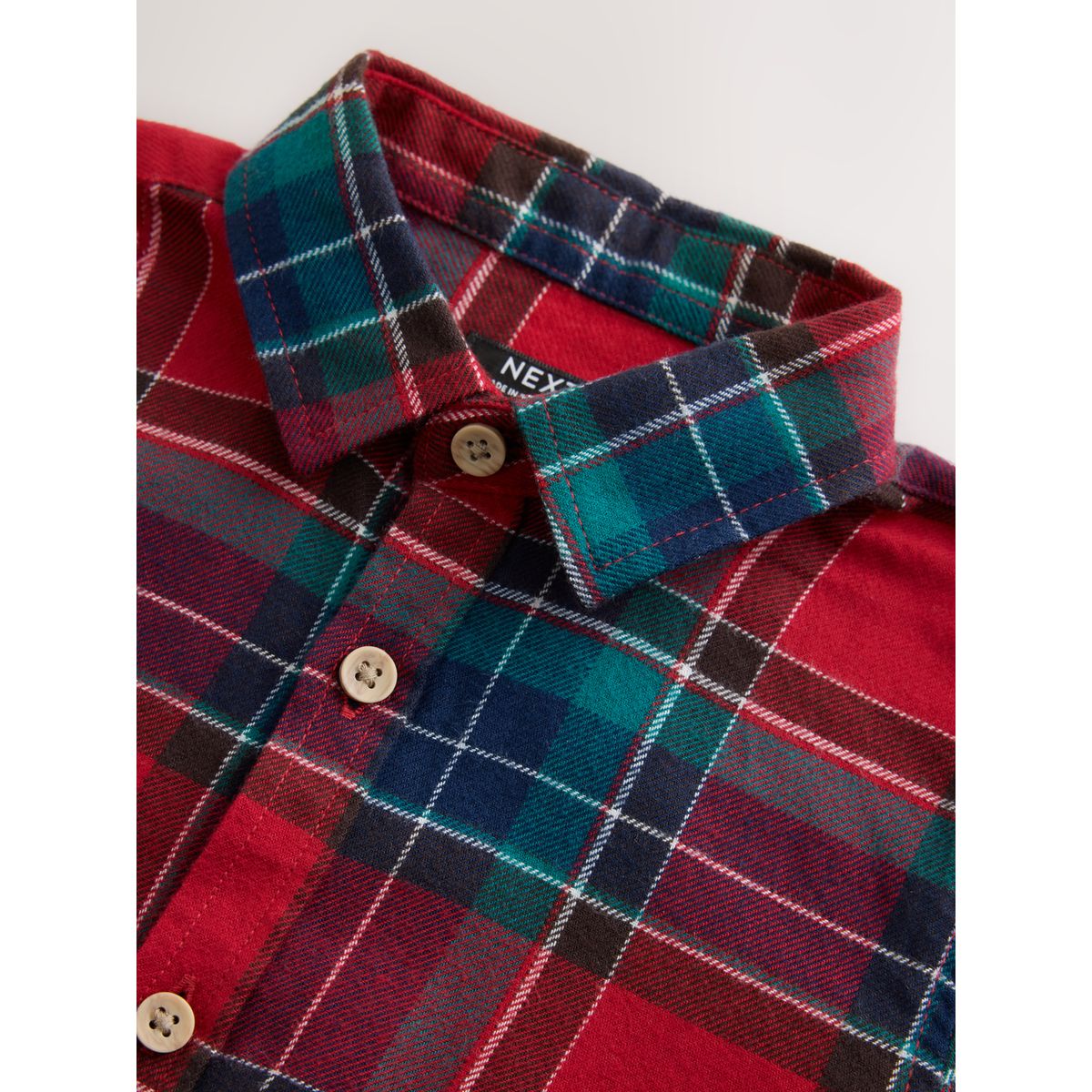 Cămașă în carouri tartan cu mânecă lungă – roșu, băieți, 3-6 luni - 9-10 ani, NEXT - imagine 17
