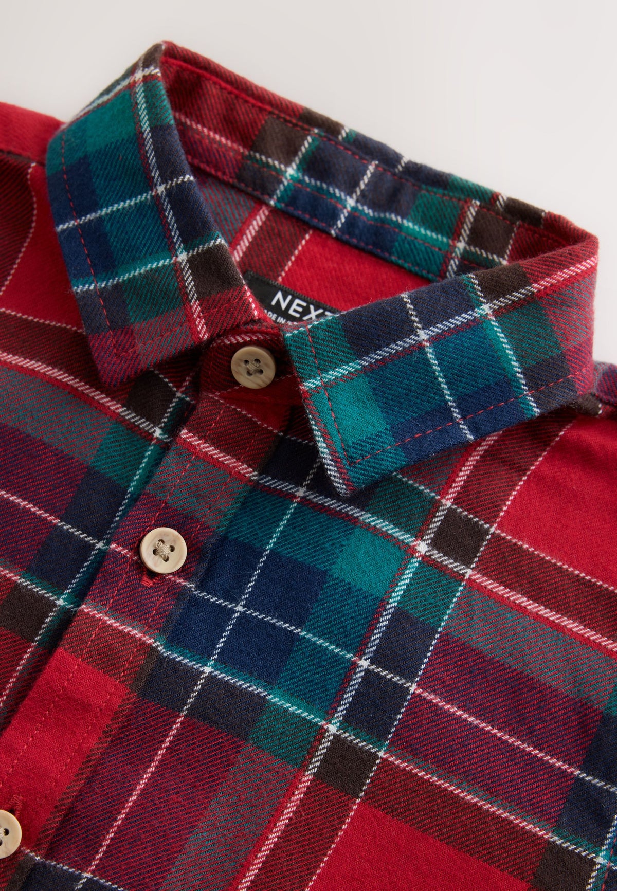 Cămașă în carouri tartan cu mânecă lungă – roșu, băieți, 3-6 luni - 9-10 ani, NEXT - imagine 7