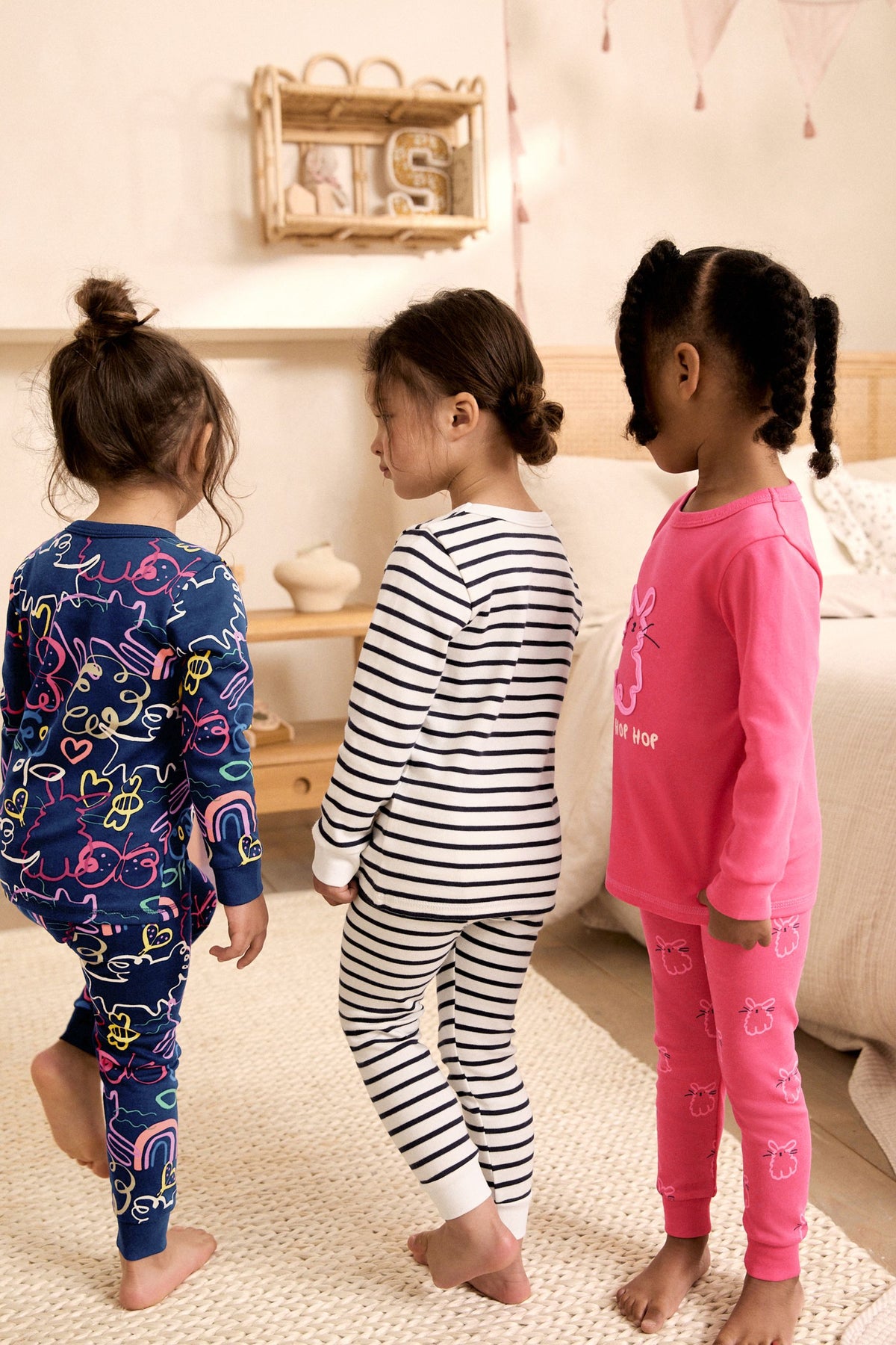 Set 3 pijamale mulate – roz, fete, 9-12 luni - 11-12 ani, NEXT - imagine 3