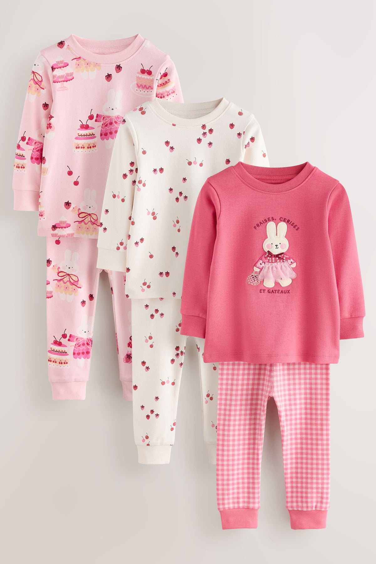 Set 3 pijamale mulate – roz, fete, 9-12 luni - 11-12 ani, NEXT - imagine 20