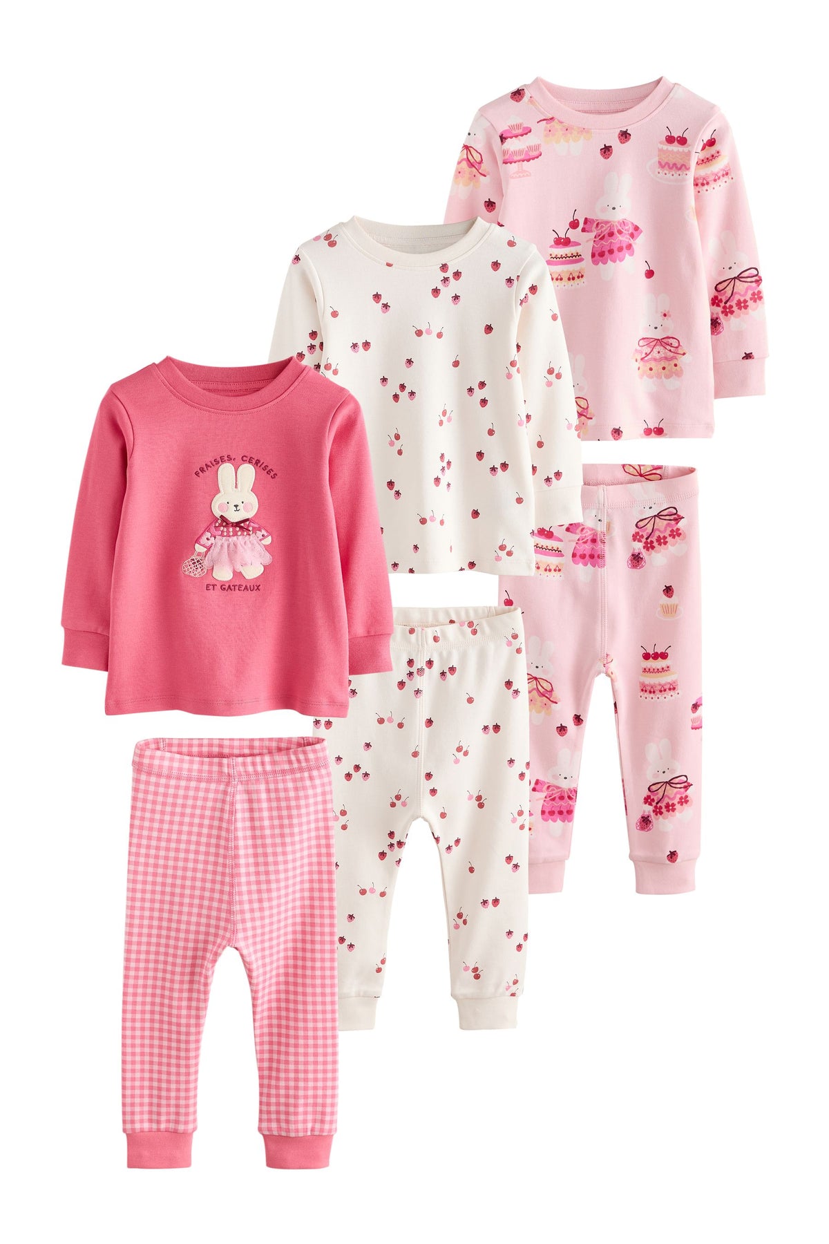 Set 3 pijamale mulate – roz, fete, 9-12 luni - 11-12 ani, NEXT - imagine 23