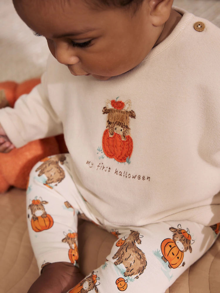 Set pentru bebeluși Hamish My First Halloween: bluză și colanți – neutre, bebeluși, nou-născut - 2-3 ani, NEXT