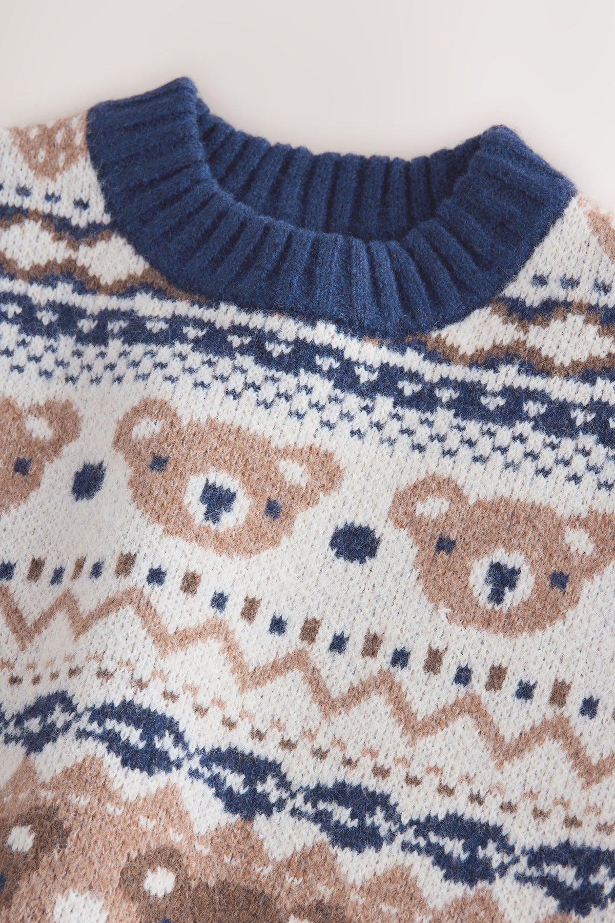 Pulover tricotat cu guler rotund Crem/Navy - Multi, Băieți, 3-6 luni - 6-7 ani, NEXT - imagine 8