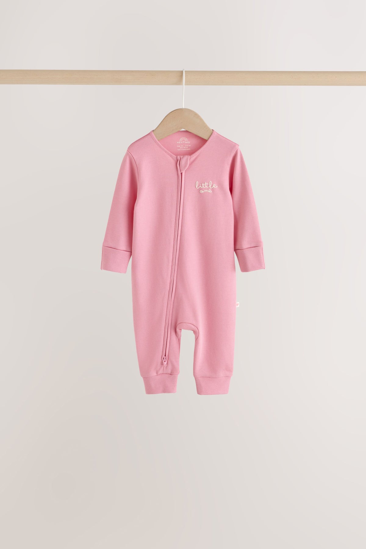 Ecru/Pink Cloud Two-Way Zip Baby Sleepsuit 4 Pack - Pink, Newborn, 5lb - 1.5-2 Yrs, NEXT - imagine 2