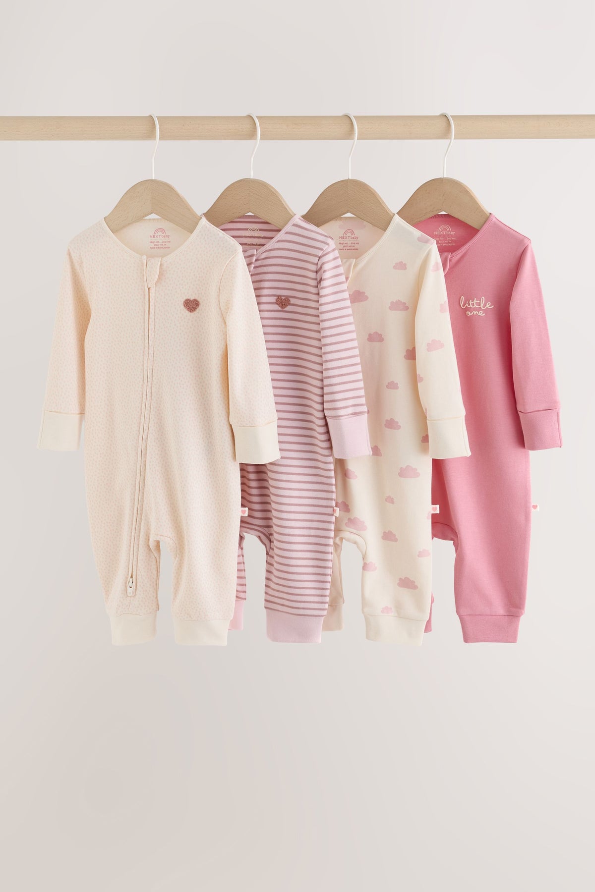 Salopetă pentru bebeluși cu fermoar bidirecțional Ecru/Pink Cloud 4 set - Roz, Nou-născut, 2.2kg - 1.5-2 ani, NEXT - imagine 15