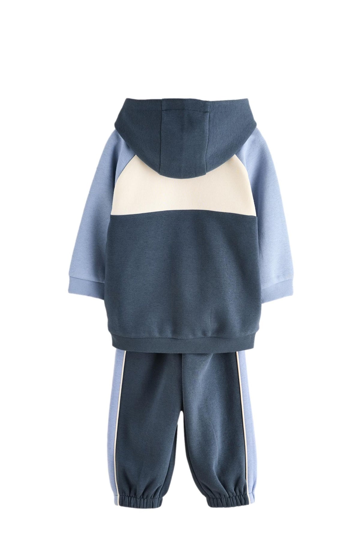 Set hanorac cu glugă și pantaloni de trening, color block – albastru, băieți, 3-6 luni - 6-7 ani, NEXT - imagine 9
