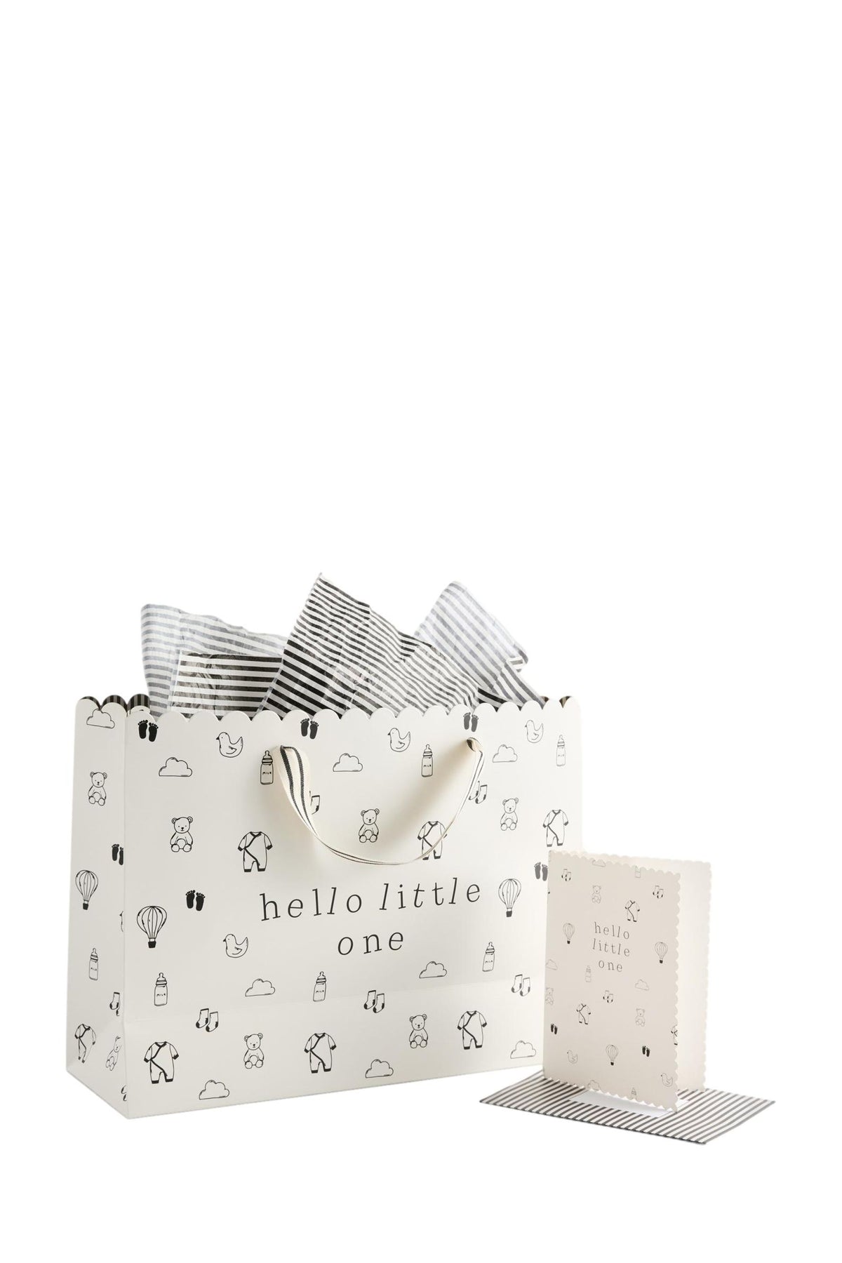 Set cadou baby monocrom cu sacoșă și felicitare, NEXT