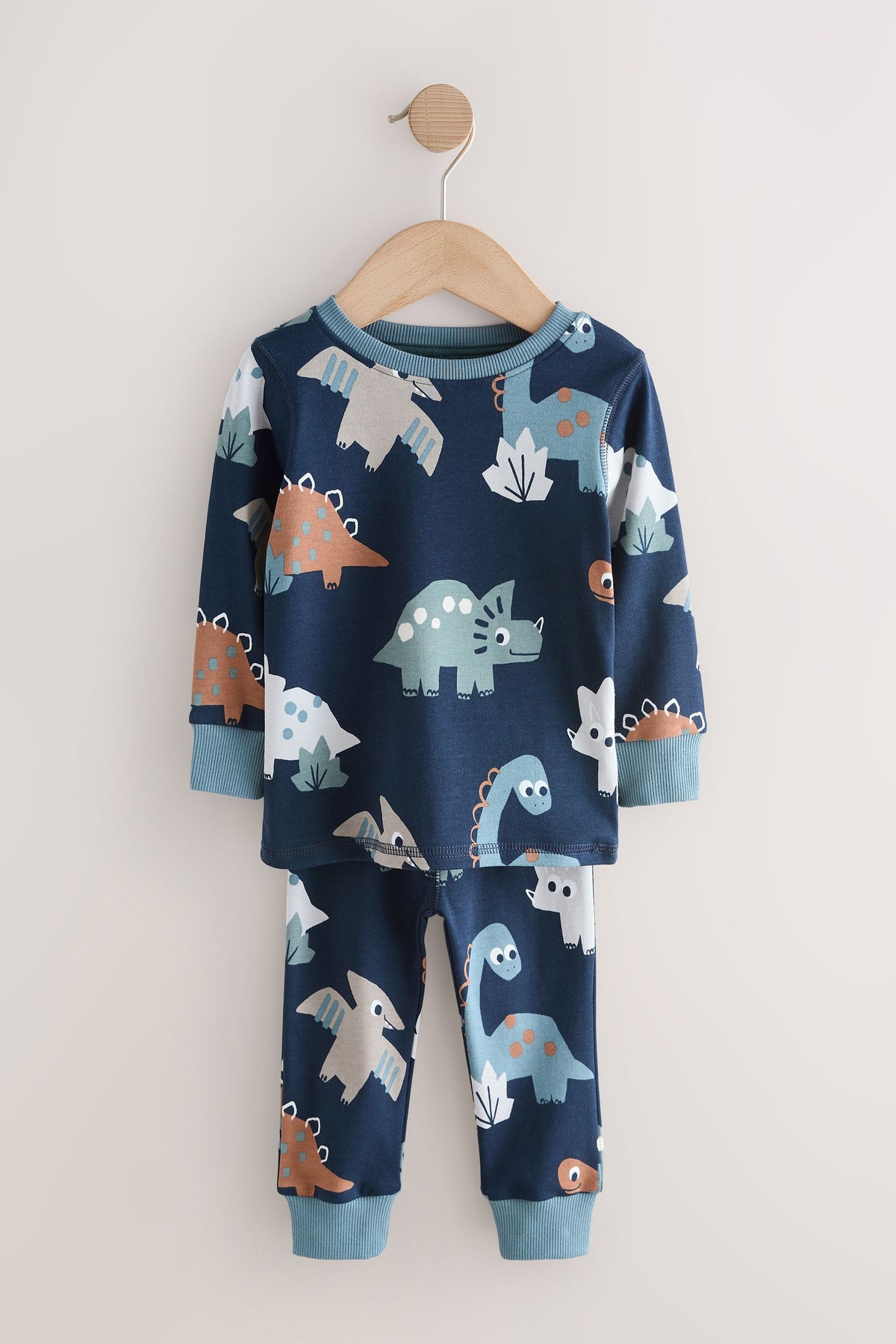 Set 3 pijamale mulate cu dinozauri – bleumarin, băieți, 9-12 luni - 7-8 ani, NEXT - imagine 8