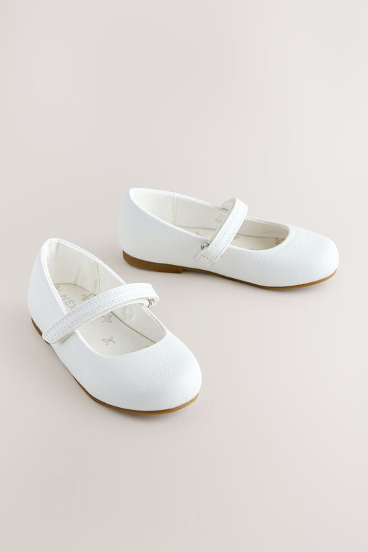 Pantofi Mary Jane de ocazie cu velcro – albi, fete, NEXT