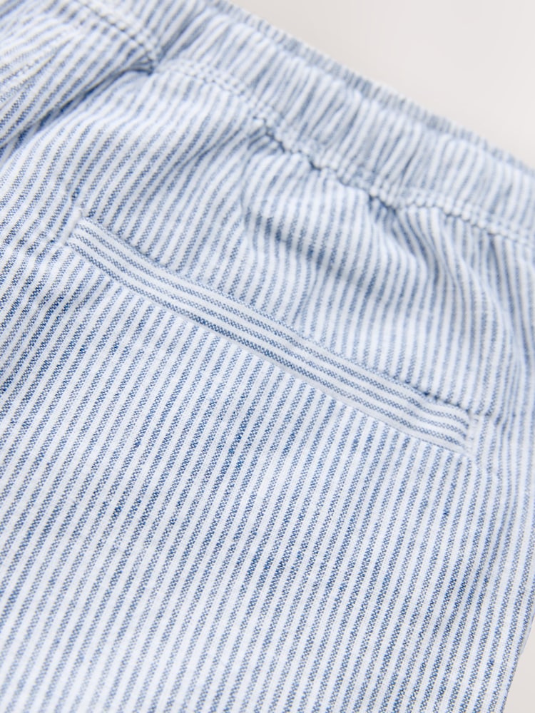 Pantaloni scurți din in cu talie elastică - albastru, 3 ani - 16 ani, NEXT